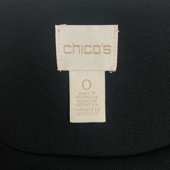 Chico's Black Mesh Long-Sleeve Waist Banded Sporty Top Size 0 - Picture 5 of 7